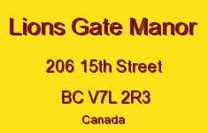 Lions Gate Manor 206 15TH V7L 2R3