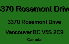 3370 Rosemont Drive 3370 ROSEMONT V5S 2C9