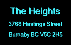 The Heights 3768 HASTINGS V5C 2H5