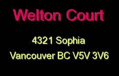 Welton Court 4321 SOPHIA V5V 3V6