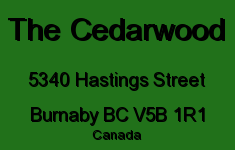 The Cedarwood 5340 HASTINGS V5B 1R1