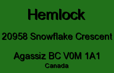 Hemlock 20958 SNOWFLAKE V0M 1A1