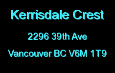 Kerrisdale Crest 2296 39TH V6M 1T9