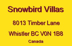 Snowbird Villas 8013 TIMBER V0N 1B8