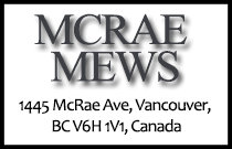 MCRAE MEWS 1445 McRae V6H 1V1