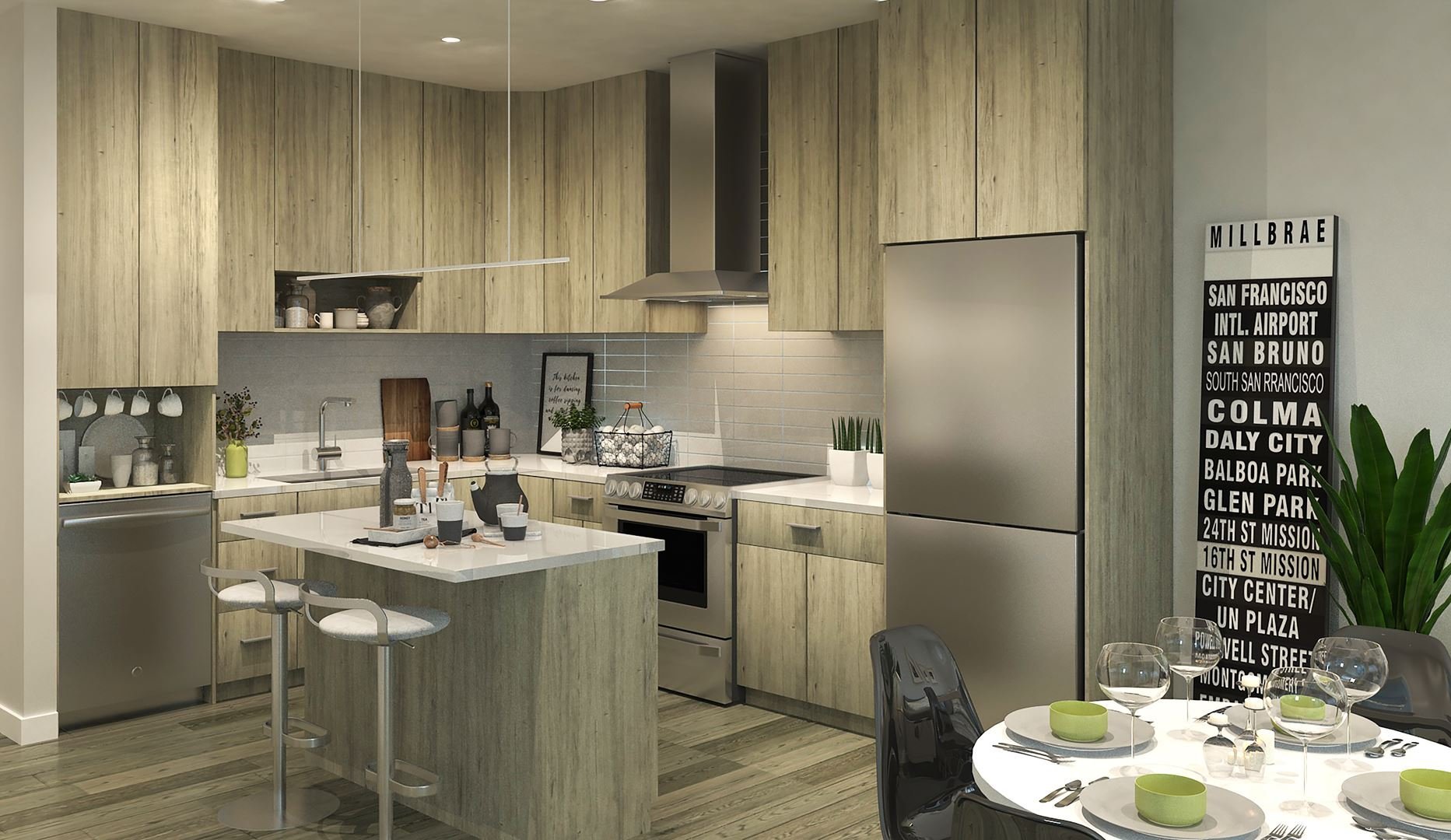Green Square vert - Plan B kitchen rendering!