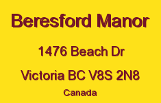 Beresford Manor 1476 Beach V8S 2N8