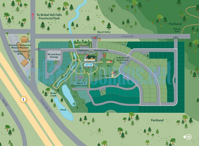 Camperland Rv Resort Map Bridal Falls Rv Cottage Resort - 53480 Bridal Falls Road, Chilliwack,  6717000.Com <!-- 6717000.Com 604-671-7000 Buy Sell Rent -->
